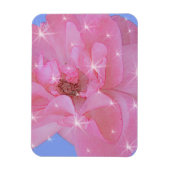Rosa Blume und funkelnde Sterne Magnet (Vertikal)