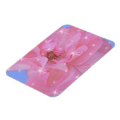 Rosa Blume und funkelnde Sterne Magnet (Linke Seite)