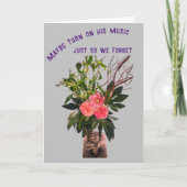 Rosa Blume und Gesichtskarte Karte (Vorderseite)