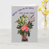 Rosa Blume und Gesichtskarte Karte (Gelbe Blume)