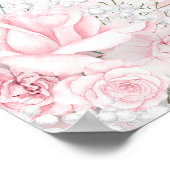 Rosa Blume und Gipskraut Taufe Willkommen Poster (Ecke)