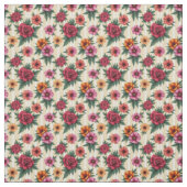 Rosa Blume und Gold auf Tan Strips Stoff (Muster)