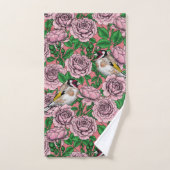 Rosa Blume und Goldflossen Badhandtuch Set (Handtuch)