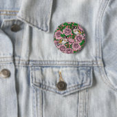 Rosa Blume und Goldflossen Button (Beispiel)