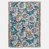 Rosa Blume und Goldflossen Decke (Vorderseite Vertikal)