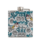 Rosa Blume und Goldflossen Flachmann (Rückseite)