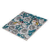 Rosa Blume und Goldflossen Fliese (Seite)