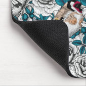 Rosa Blume und Goldflossen Mousepad (Ecke)