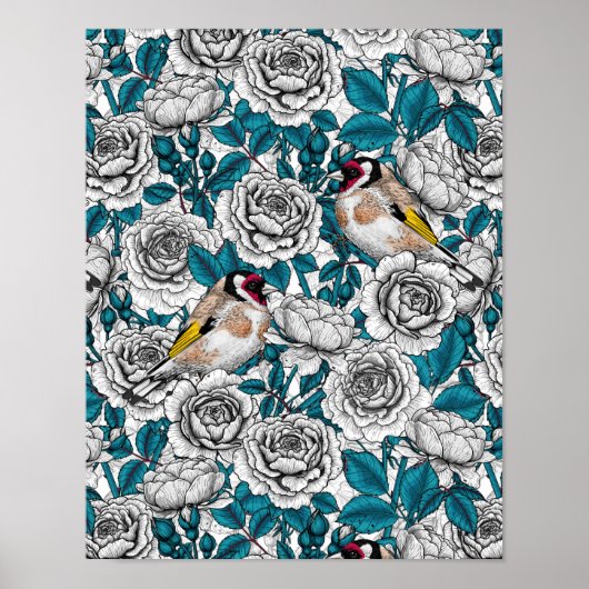 Rosa Blume und Goldflossen Poster (Vorne)