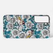 Rosa Blume und Goldflossen Samsung Galaxy Hülle (Rückseite (Horizontal))