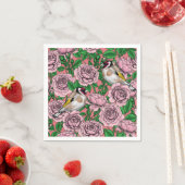 Rosa Blume und Goldflossen Serviette (Beispiel)