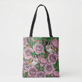 Rosa Blume und Goldflossen Tasche (Vorderseite)