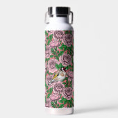 Rosa Blume und Goldflossen Trinkflasche (Vorne)