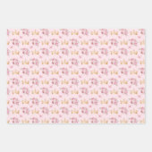 Rosa Blume und Goldkronen Geschenkpapier Set (Vorderseite 3)