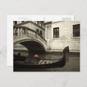 Rosa Blume und Gondel Postkarte (Vorne/Hinten)