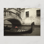 Rosa Blume und Gondel Postkarte (Vorderseite)