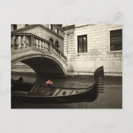 Rosa Blume und Gondel Postkarte