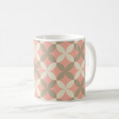 Rosa Blume und graue Blätter gemustert Kaffeetasse (VorderseiteRechts)