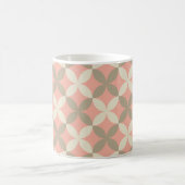 Rosa Blume und graue Blätter gemustert Kaffeetasse (Mittel)