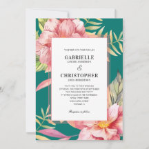 Rosa Blume und Grüne Aquamarine Hochzeit