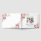 Rosa Blume und grüne Beerdigung im Gedächtnis Gästebuch (Voll)