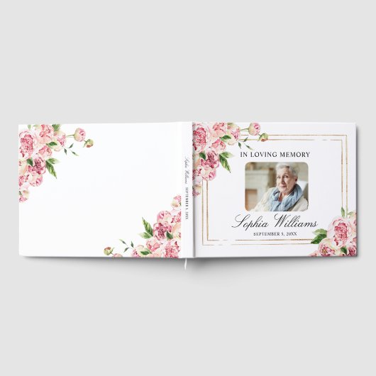 Rosa Blume und grüne Beerdigung im Gedächtnis Gästebuch (Voll)