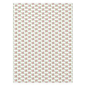 Rosa Blume und grüne Blätter auf weißer Tablette Tischdecke (Vorderseite)