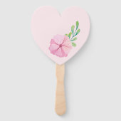 Rosa Blume und grüne Blätter Fächer (Rückseite)