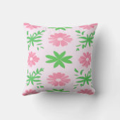 Rosa Blume und grüne Blätter - nahtloses Muster Kissen (Rückseite)