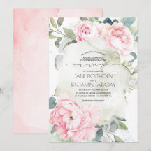 Rosa Blume und Grüne Elegante Vintage Ehe