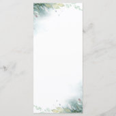 Rosa Blume und grüne Hochzeitsmenüs Programm (Rückseite)