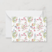 Rosa Blume und Grüne Individuelle Name Mitteilungskarte (Rückseite)