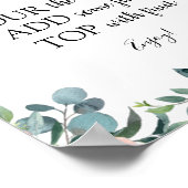 Rosa Blume und Grüne Mimosa Bar Drink Zeichen Poster (Ecke)