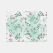 Rosa Blume und grüne Zweige, botanisch Fleecedecke (Vorderseite (Horizontal))