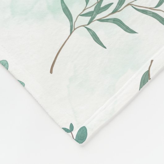 Rosa Blume und grüne Zweige, botanisch Fleecedecke (Ecke)