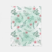 Rosa Blume und grüne Zweige, botanisch Fleecedecke (Vorderseite)