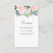 Rosa Blume und Grünrahmen Visitenkarte (Rückseite)