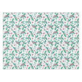 Rosa Blume und Holly Berries Tischdecke (Vorderseite (Horizontal))