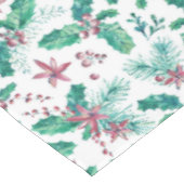 Rosa Blume und Holly Berries Tischdecke (Schrägansicht)