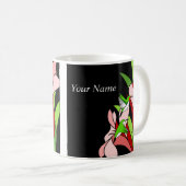 Rosa Blume und Hummingvogel Kaffeetasse (VorderseiteRechts)