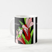 Rosa Blume und Hummingvogel Kaffeetasse (Vorderseite Links)