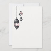 Rosa Blume und Laternenhochzeit Einladung (Rückseite)