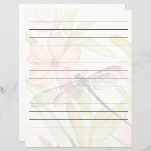 Rosa Blume und Libellen (Vorne/Hinten)