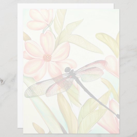 Rosa Blume und Libellen (Vorne/Hinten)