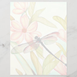 Rosa Blume und Libellen