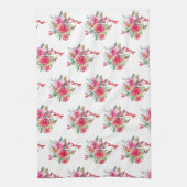 Rosa Blume und Libellen Geschirrtuch (Vertikal)