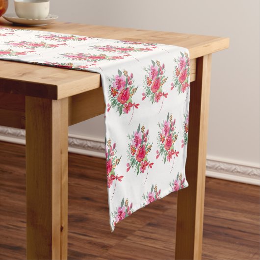 Rosa Blume und Libellen Kurzer Tischläufer (Beispiel)