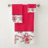 Rosa Blume und Libellen-Muster Badetücher Badhandtuch Set (Insitu)