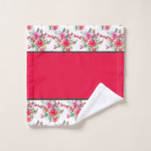 Rosa Blume und Libellen-Muster Badetücher Badhandtuch Set (Waschlappen)
