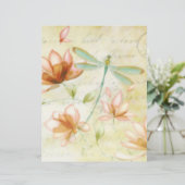 Rosa Blume und Libellen-Origami (Stehend Vorderseite)